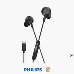 Philips In-Ear Headphones with Mic Dynamic Bass Drivers & Clear Voice In-Line Microphone - Black