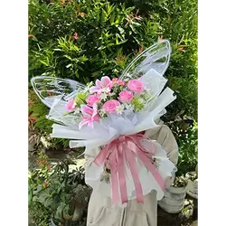Butterfly White And Pink Flowers