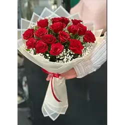 Bouquet Of Red Roses 15 Flowers