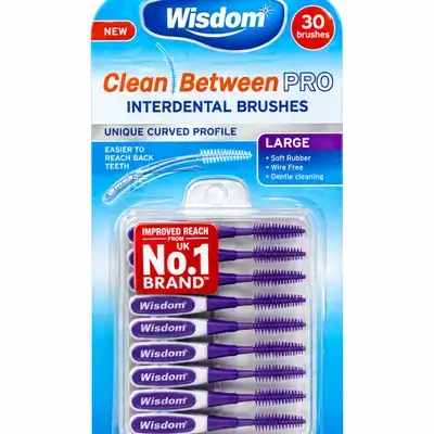 Wisdom clean between pro interdental brushes large