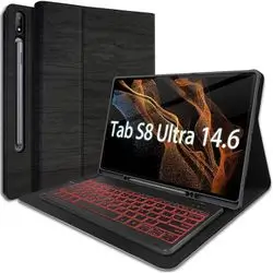 Smart keyboard case galaxy tab s8 ultra 14.6/Tab S9 Ultra 14.6 inch/X900T Wineecy 7 Colors Backlight keyboard