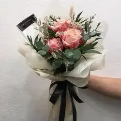 Bouquet Of 3 Pink Rose