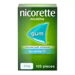 Nicorette Icy White Chewing Whitening Gum 2mg 1 sheet