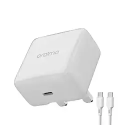 oraimo 20W GaN faster PowerCube 20 Chic With Lightning Type-C cable OCW-5201U+CL54 White