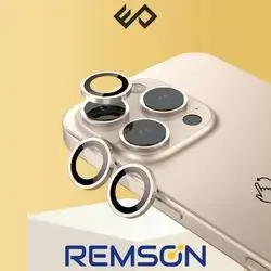 Remson Optic Guard Camera Lens Protector Scratch Resistant Individual Lens Protector with Aluminum Alloy Ring Compatible for iPhone 16 Pro 6.3 inch/iPhone 16 Pro Max 6.9 inch 2024- (Desert Titanium=Gold)