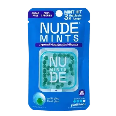 Dual Action Liquid Capsules Peppermint Flavor 30 Capsules _ NUDE MINTS