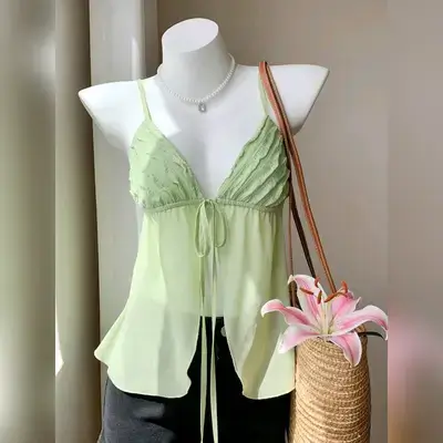Comfortcana Plus Size Casual Mesh Cami Tank Top - 2XL