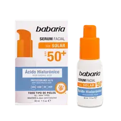 Sun Solar Spf50+ Serum Facial with Hyaluronic Acid for All Skin Types 30ml _ babaria