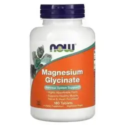 magnesium glycinate nervous system support , highly absorbable form , supports healthy muscle , nerve & heart functions 180tablets * vegan , take 2 tablet 1 to 2 times daily with food
