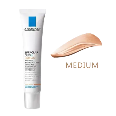 Effaclar DUO (+) UNIFIANT Unifying Corrective Unclogging Care Tinted MEDIUM SHADE 40ml _ LA ROCHE-POSAY