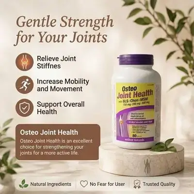 Osteo Joint Health with GLS 750mg · Chon 200mg · MSM 300mg webber naturals (80 caplets)