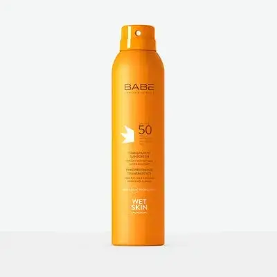 babe transparent sunscreen wet skin