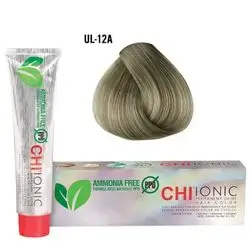 CHI IONIC PERMANENT SHINE HAIR COLOR UL-12A - ULTRA LIGHT ASH BLONDE