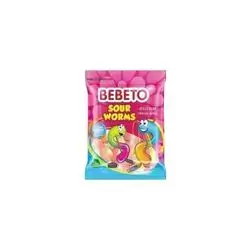 Bebeto Sour Worms Jelly Gum With Real Fruit Juice 70 Gm