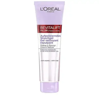 L’Oréal Paris Revitalift Filler Hyaluronic Wash Gel, Anti-Ageing Cleansing Gel, Facial Cleansing with Pure Hyaluronic Acid, 150 ml