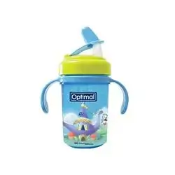 Silicone Spout Weaning Cup 240ml with Handle - Blue