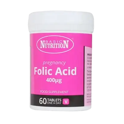 Pregnancy Folic Acid 400mcg 60 Tablets _ BASIC NUTRITION