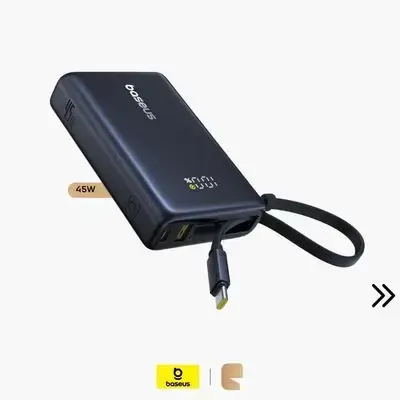 Baseus PicoGo Digital Display Power Bank 10000mAh 45W Fast Charging & Compact Build