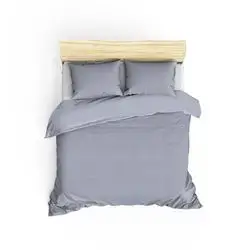 Asir Cotton Box Elegant Saten Claret Grey Double Person Linen Fitted