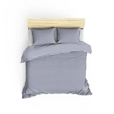 Asir Cotton Box Elegant Saten Claret Grey Double Person Linen Fitted