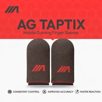 AG Taptix Mobile Gaming Finger Sleeves – Red (2-Pack)