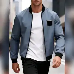 Manfinity Homme Men's Contrast Color Long Sleeve Jacket - XL