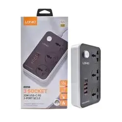 LDNIO SC3412 Power Strip | 3 AC Outlets + USB Ports