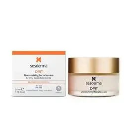 sesderma c-vit moisturizing facial cream antiox booster system for dry skin stabilized vitamin c , ginko biloba extract 50ml