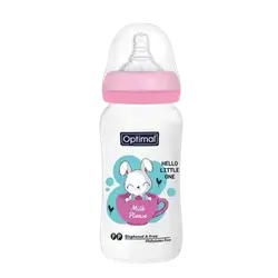 P.P Wide Neck Feeding Bottle 2 From 6-18 Months PINK 300ml OPB-1030 _ Optimal