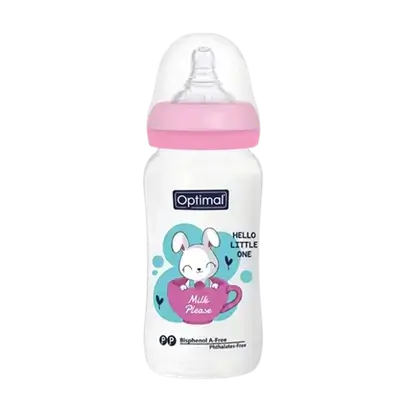 P.P Wide Neck Feeding Bottle 2 From 6-18 Months PINK 300ml OPB-1030 _ Optimal