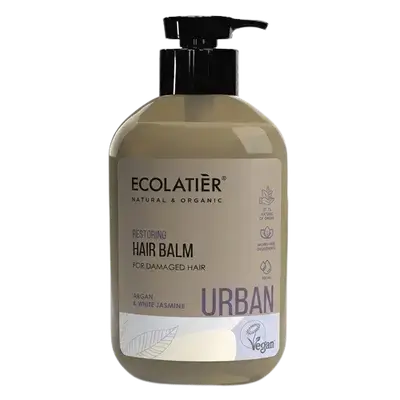 URBAN Restoring Hair Balm for Damaged Hair Argan & White Jasmine 400ml _ ECOLATIER