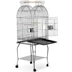 A cage for birds, parrots and birds with a movable base, length 135 cm, width 50+50
