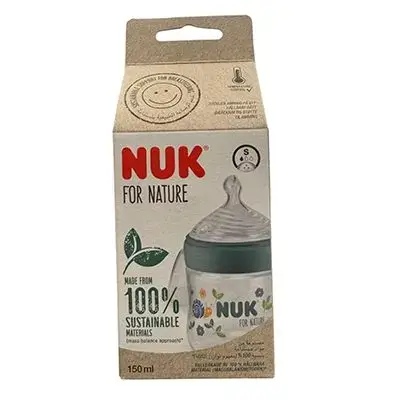 NUK For Nature size S with 3 tiny openings (for slow drinking flow) (Made From 100% Sustainable Material) 150ml