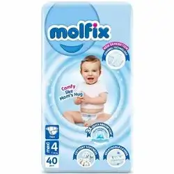 Diapers Molfix number 4 for (7 - 14 kg) 40 Pieces
