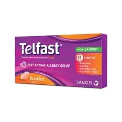 Telfast 120 mg sanofi france 15 tablets
