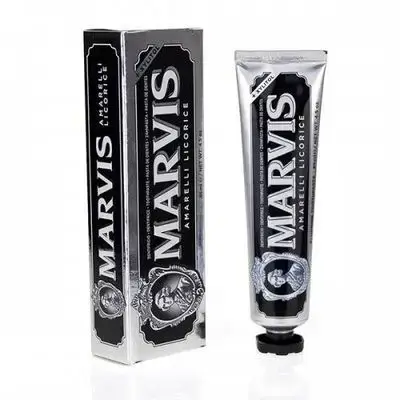 Marvis Amarelli Licorice Toothpaste with Mint & Xylitol, 85ml//مرفس امرلي ليكوريس مينت 85مل