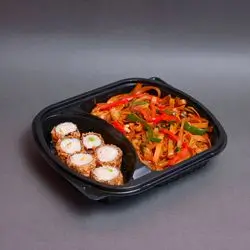 Vegetable Stir Fry And Crab Stick Roll Combo