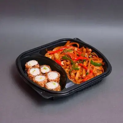 Vegetable Stir Fry And Crab Stick Roll Combo