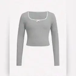SHEIN Tween Girls, Elegant Lace Trim Scoop Neck Casual T-Shirt - 10 Years