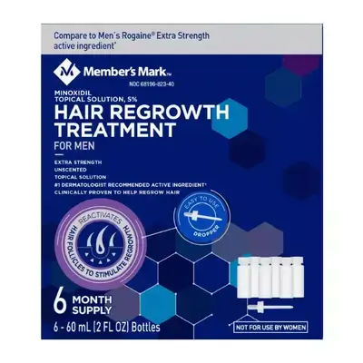 MEMBERS MARK 5% Minoxidil Hair Regrowth for Men – 6 Month