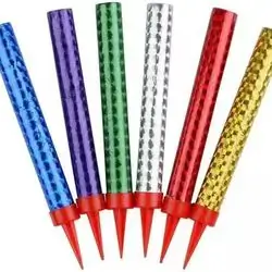 6 Pack Multicolored Sparkling Birthday Candles