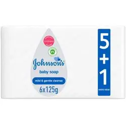 Johnson's Baby Soap, Mild & gentle cleanse 125g, Pack of 6