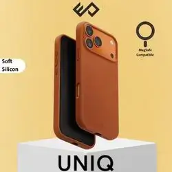 UNIQ Lino Hybrid Silicone Case for iPhone 17 Pro Max with MagClick™ - Orange