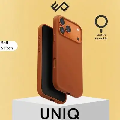 UNIQ Lino Hybrid Silicone Case for iPhone 17 Pro Max with MagClick™ - Orange