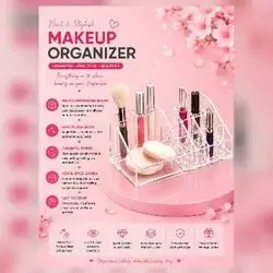 Acrylic Makeup Organizer with 14 Compartments