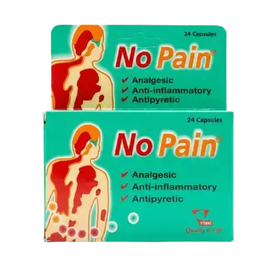 No Pain (Paracetamol 250mg+ Ibuprofen 200mg+ Caffeine 50mg) 24 Capsules _ Quality to Life
