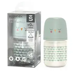SUAVINEX GLASS BOTTLE +0M 120 ML FEATHER GREEN