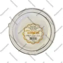 Disposable Silver Stamped Plastic plate 10 pcs