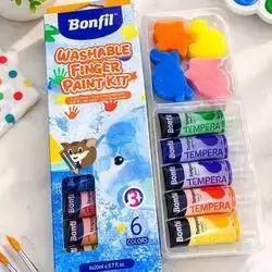 BONNFIL FINGER PAINTS KIT 6 COLOR *20ML