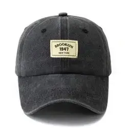 1pc Unisex Light Grey Outdoor Fashionable Adjustable Washed Baseball Cap.